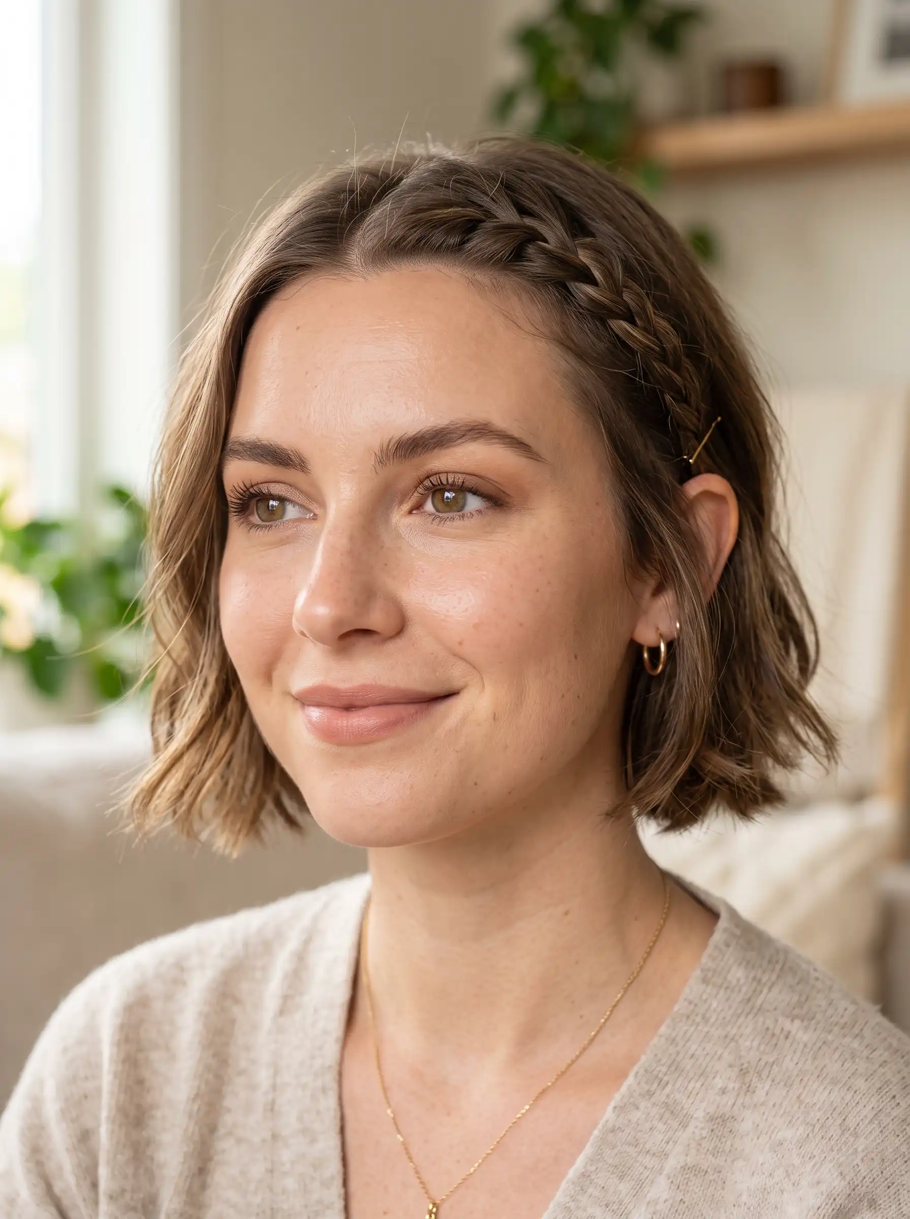 Any short length with at least chin-length front pieces