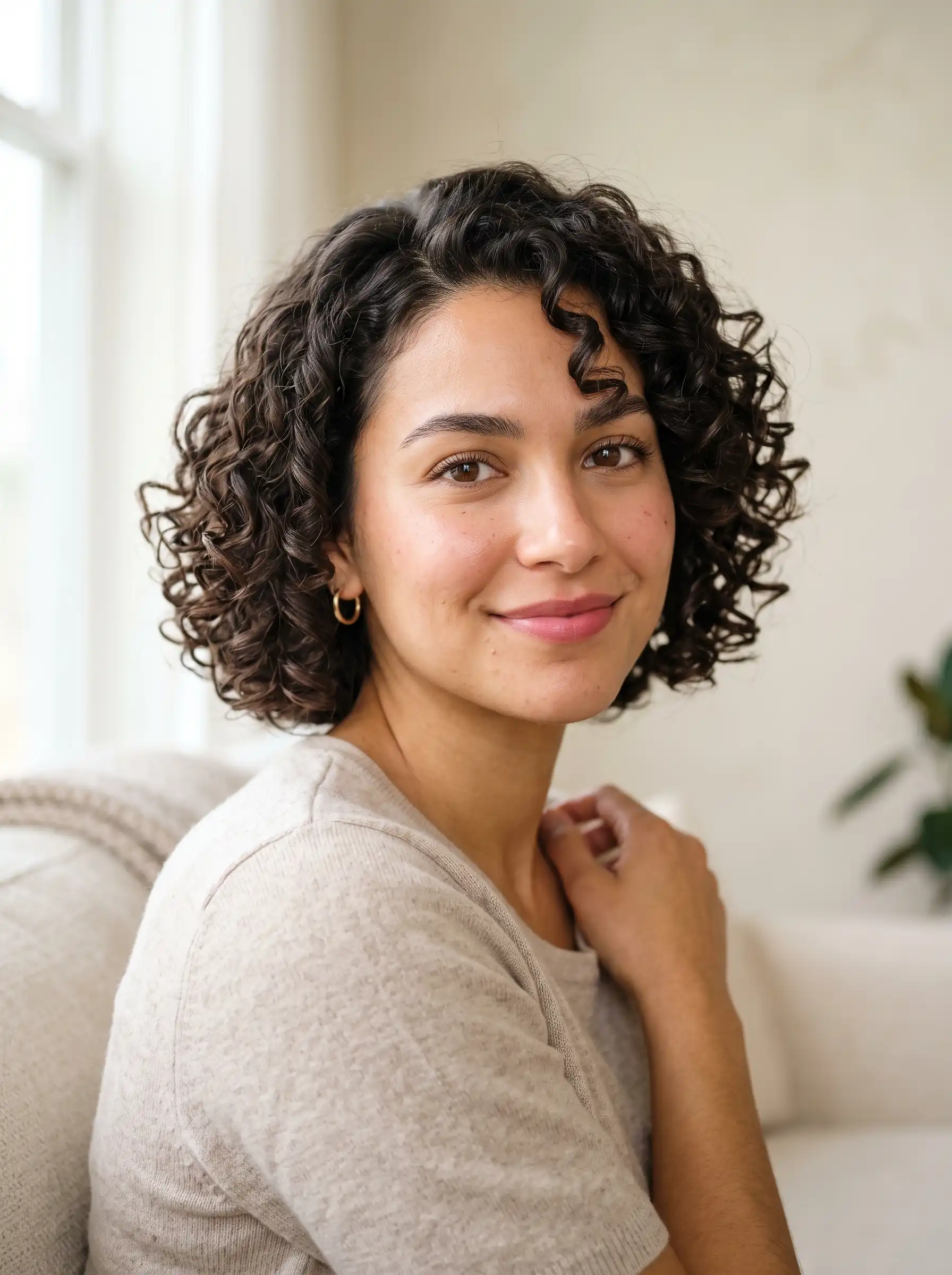Natural curly or wavy bobs