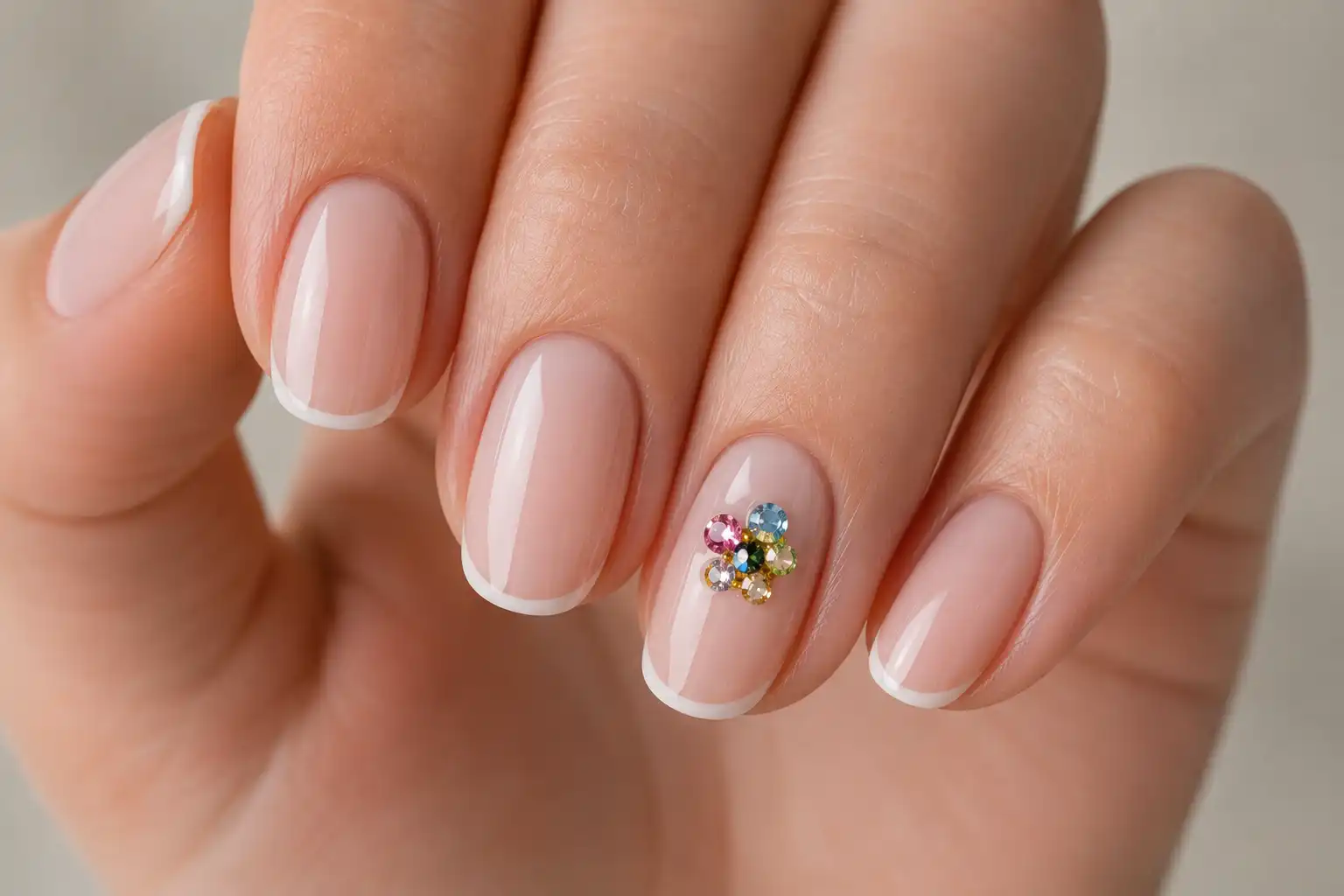 gem cluster accent nail design