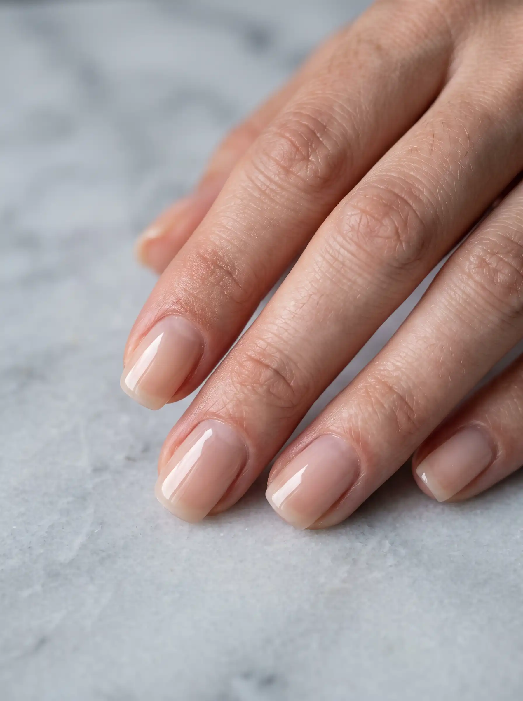 sheer natural builder gel nail overlay
